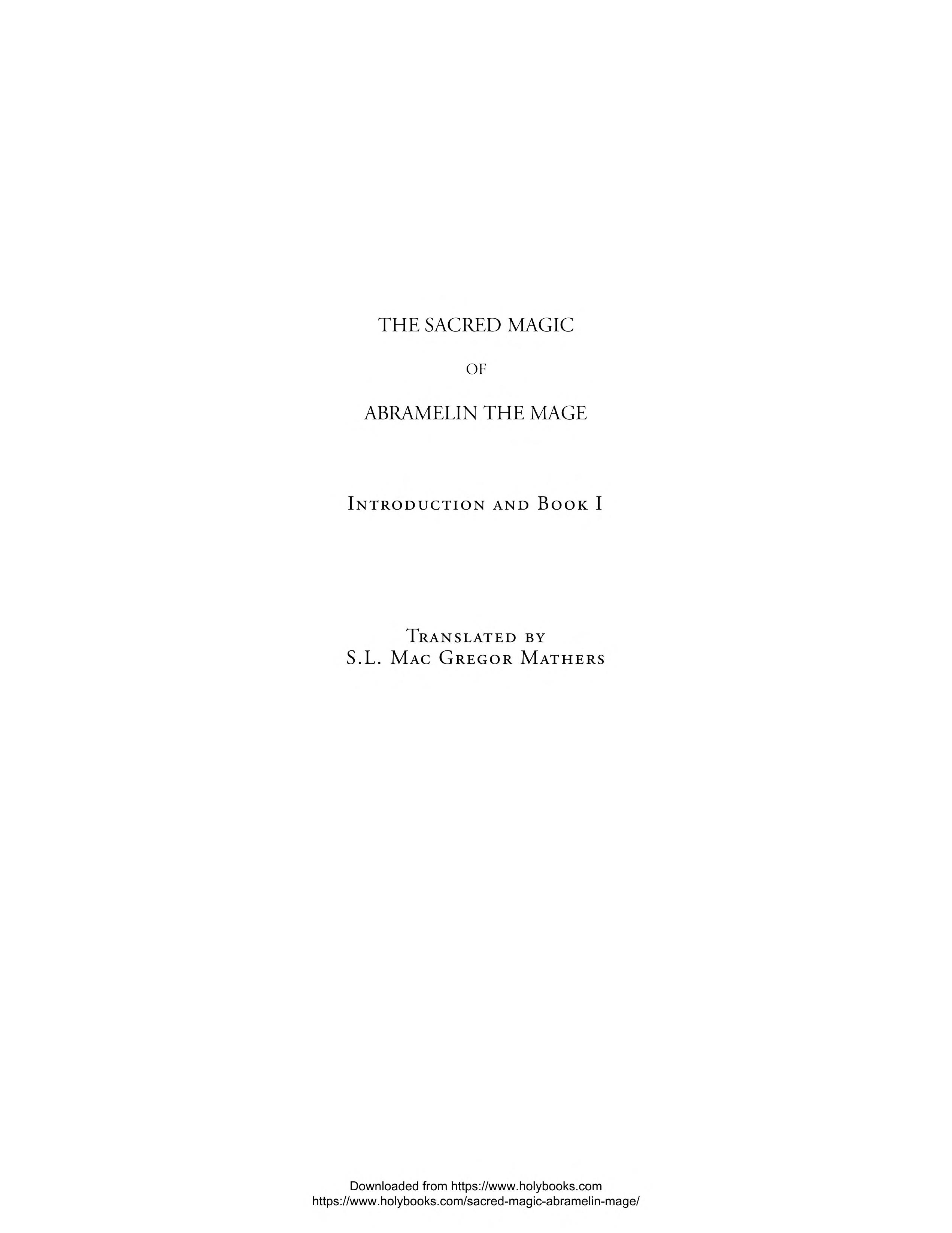 Sacred Magic of Abramelin (Book 1)