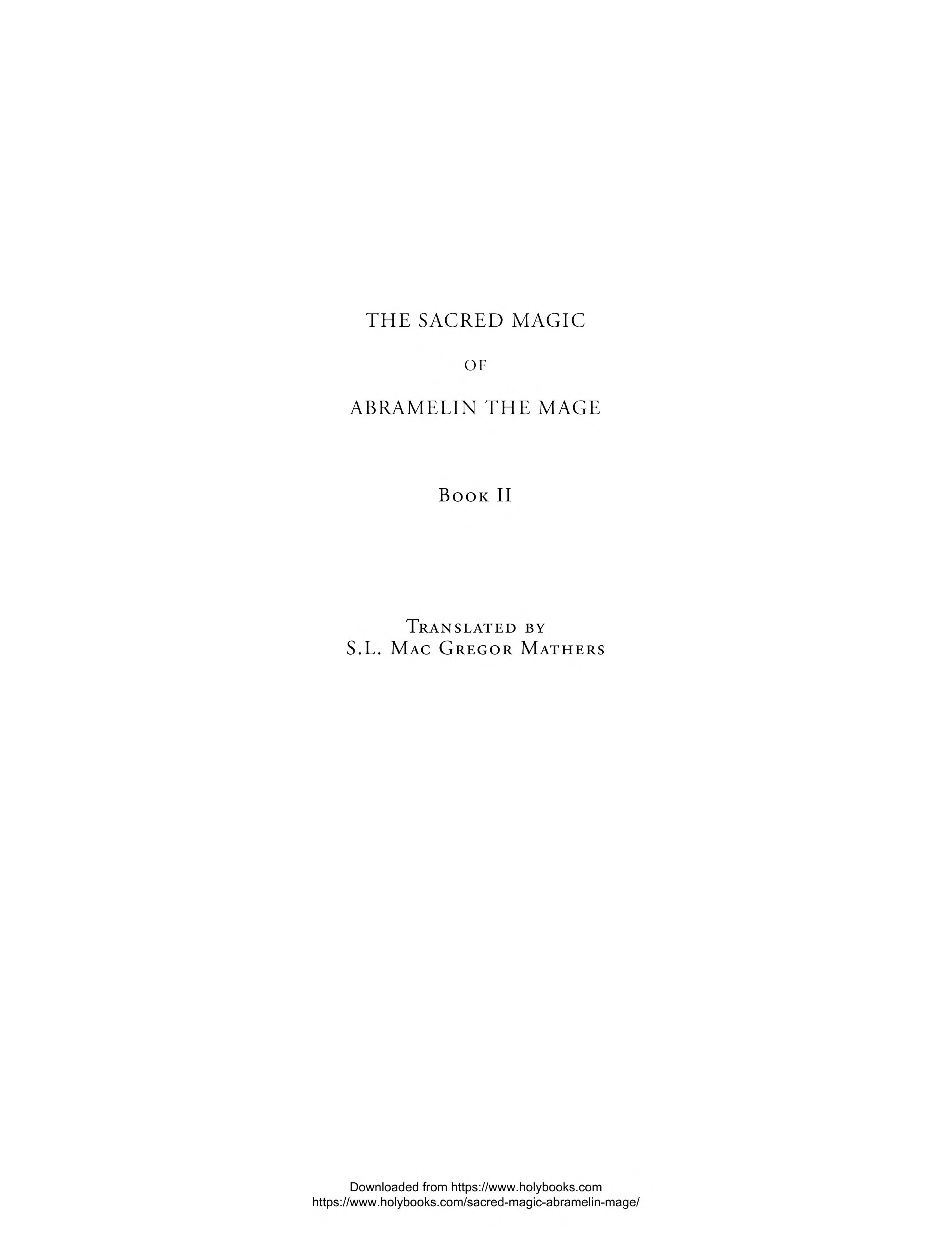 Sacred Magic of Abramelin, Book 2