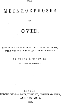 Metamorphoses (Books I-VII)